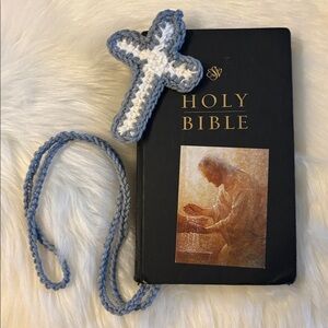 Handmade Crochet Bookmark Cross Necklace